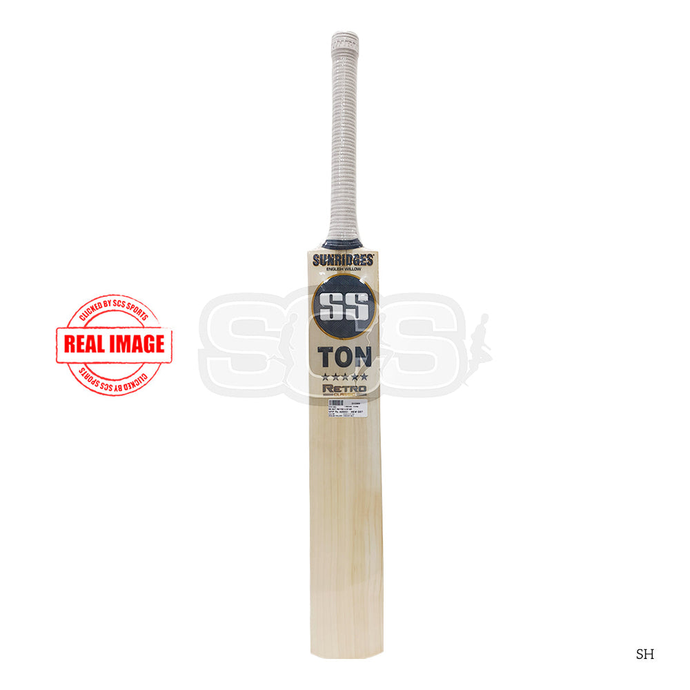 Retro Classic English Willow Cricket Bat | Grade 2 Premium Willow | Concave Edges, Wide Play Area | Cover Included - Best Price online Prokicksports.com
