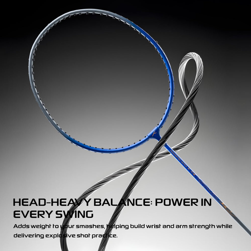 Hundred Powertek Ultra X Strung Badminton Set (2 Racquets) | Lightweight Aluminium Frame with Head-Heavy Balance, Full Cover | Beginner Friendly Combo Kit - Best Price online Prokicksports.com