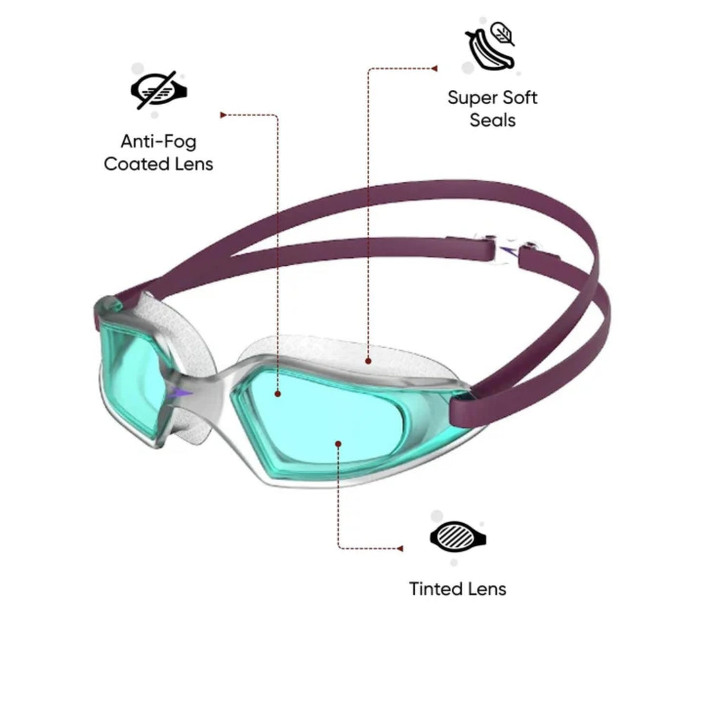 Speedo Hydropulse Swimming Goggles – Adult | Anti-Fog UV Protection Lenses with Wide Vision, Super Soft Seals & Adjustable Double Strap for Comfortable Swim Training - Best Price online Prokicksports.com