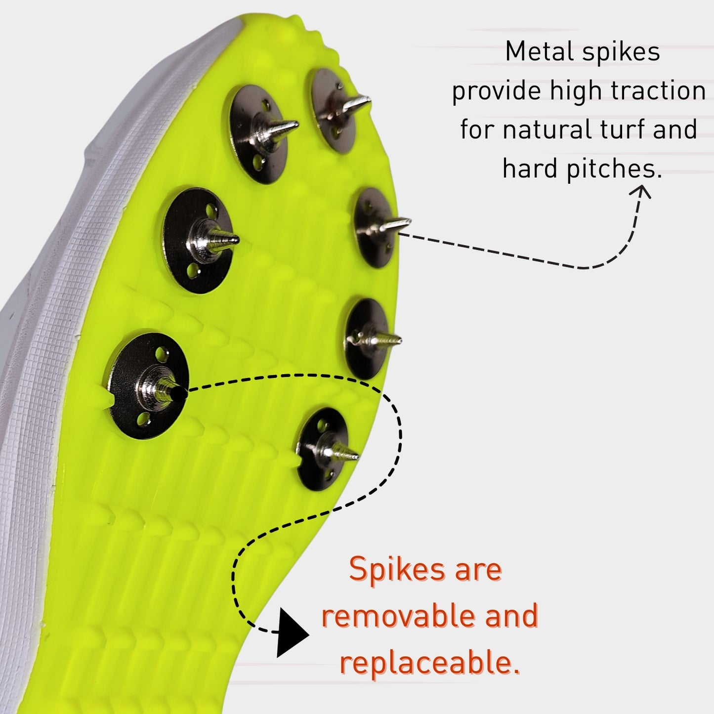 Prokick Revolt Pro Metal Spike Cricket Shoes – Lightweight Men’s Sports Footwear with Metal Spikes | Enhanced Grip | Breathable Design | All-Rounder Performance on Turf and Pitch - Best Price online Prokicksports.com