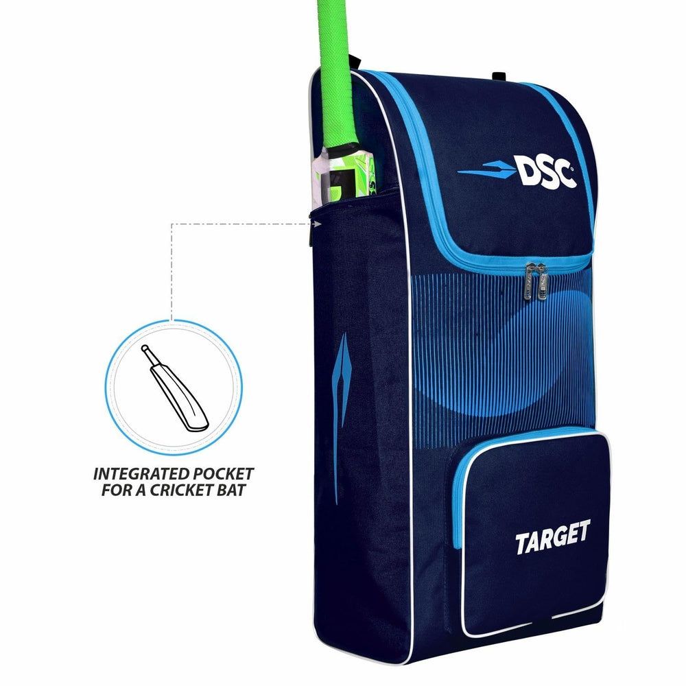 DSC Target Cricket Kit Bag – Spacious Cricket Gear Bag with Durable Fabric, Multiple Compartments & Professional Design - Best Price online Prokicksports.com