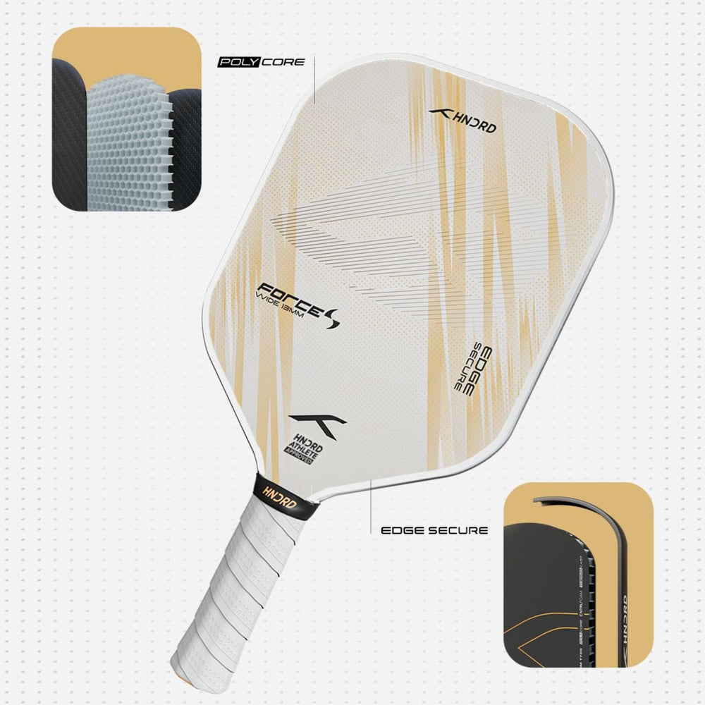 Hundred Force S Wide 13MM Pickleball Paddle | Extra-Wide Face | Carbon Fiber Surface | Polymer Core | Power & Control - Best Price online Prokicksports.com