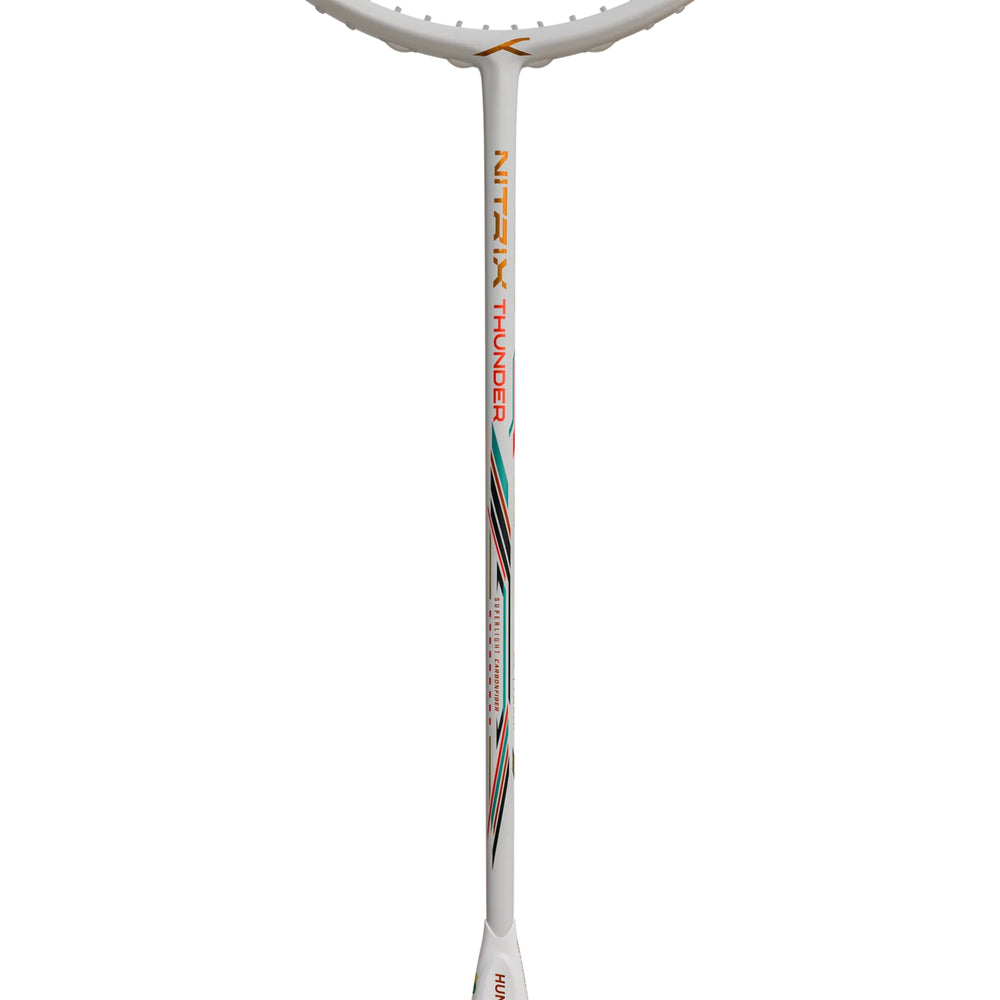 HUNDRED Nitrix Thunder Unstrung Badminton Racquet | Head-Heavy Power Frame with Superlight Carbon Fibre | Attack Series - Best Price online Prokicksports.com