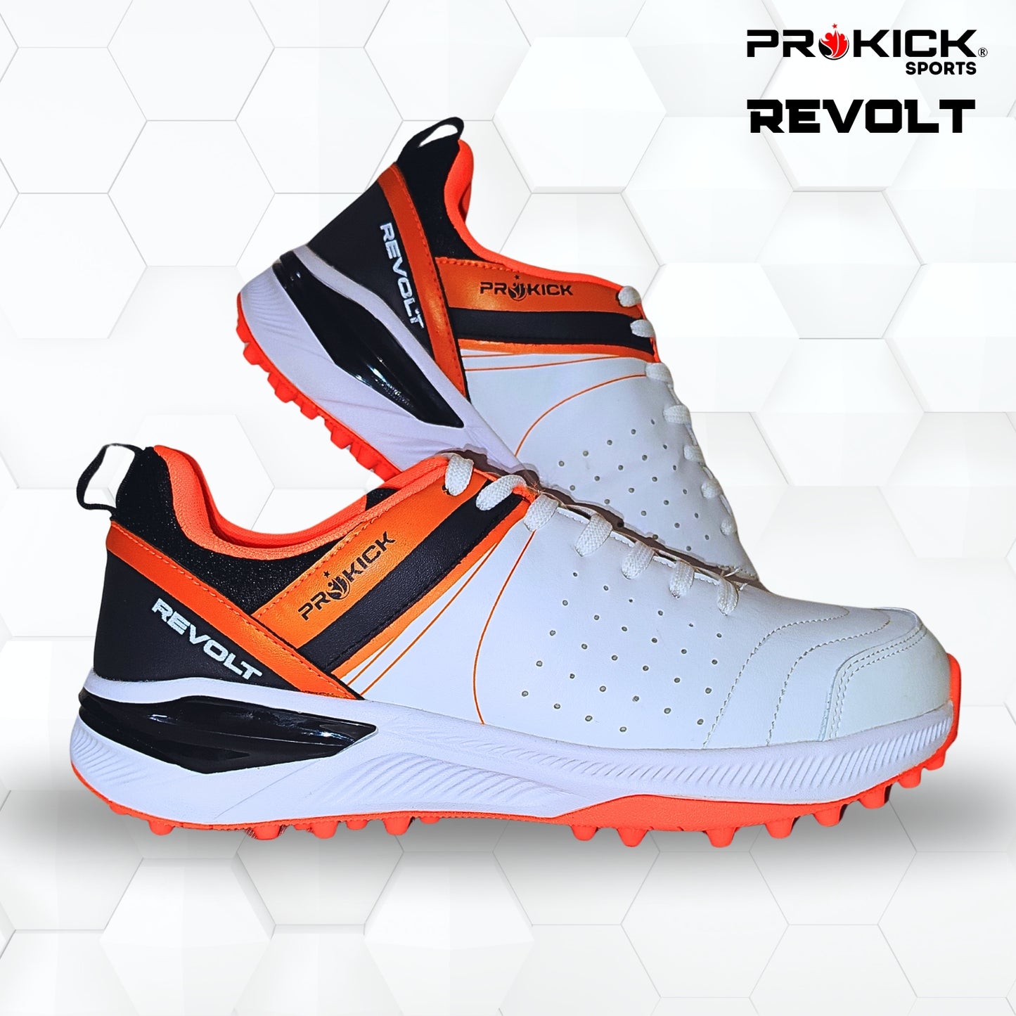 Prokick Revolt Cricket Shoes – Lightweight, Durable, All-Rounder Footwear – Superior Grip, Shock Absorption, Breathable Mesh – Ideal for Turf & Hard Ground Play - Best Price online Prokicksports.com