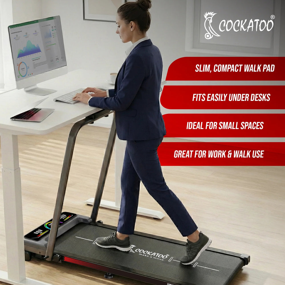 Cockatoo SmartWalk 2AH Walkpad – Foldable Under-Desk Walking Treadmill with Remote Control, LED Display & Compact Home Fitness Design - Best Price online Prokicksports.com