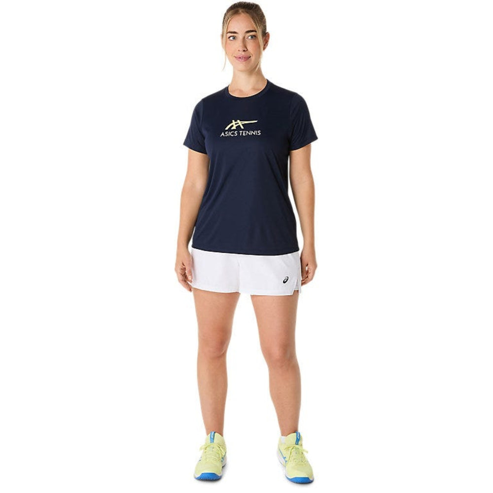 ASICS Women Court Tennis Graphic Tee | Lightweight Breathable Polyester T-Shirt with Moisture-Wicking Comfort & Tennis-Inspired Graphic Design - Best Price online Prokicksports.com