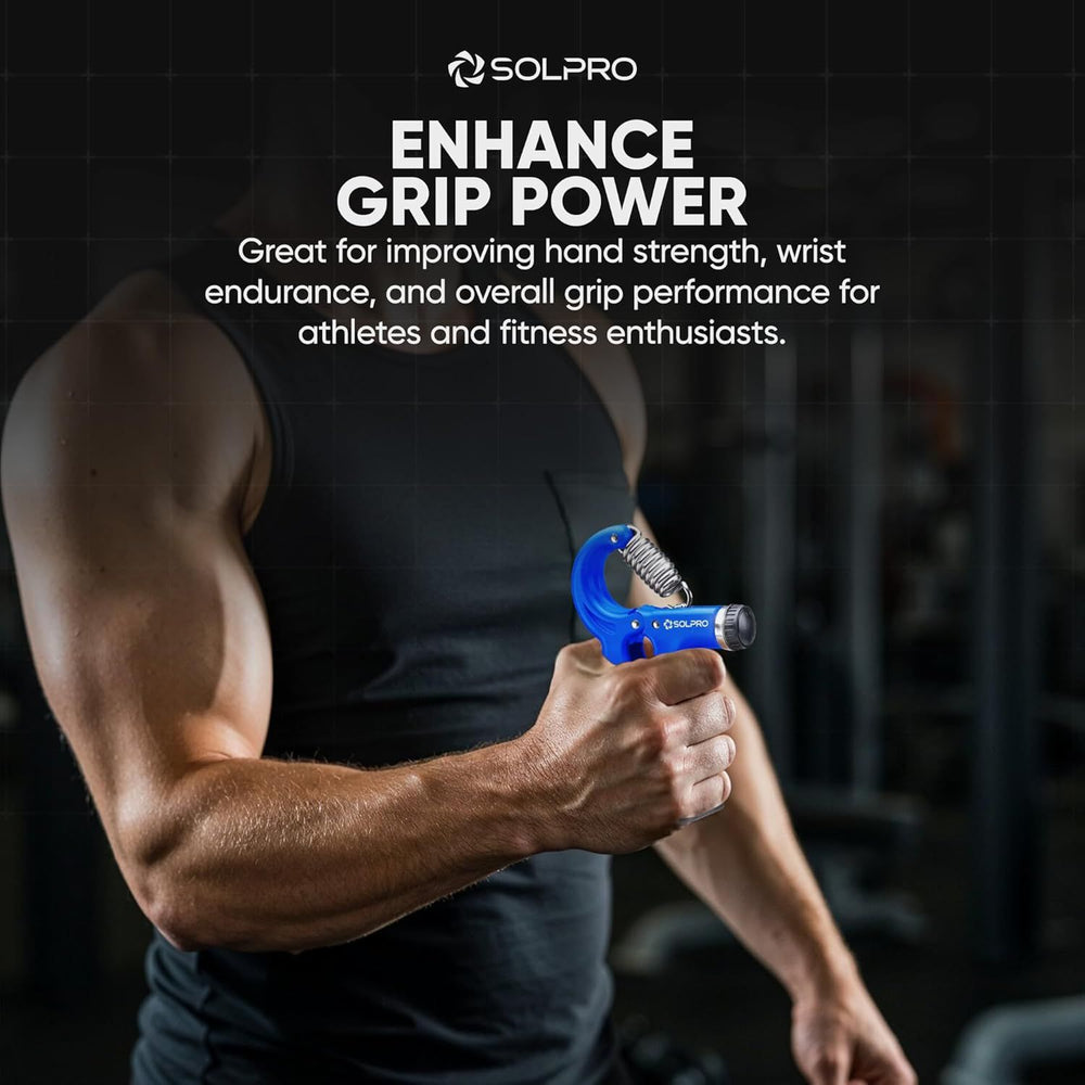 Solpro SHG-046 Velgrip Adjustable Hand Grip Strengthener – 5-60kg Resistance, Mechanical Counter, Forearm & Finger Exerciser for Men & Women, Home & Gym Use - Best Price online Prokicksports.com