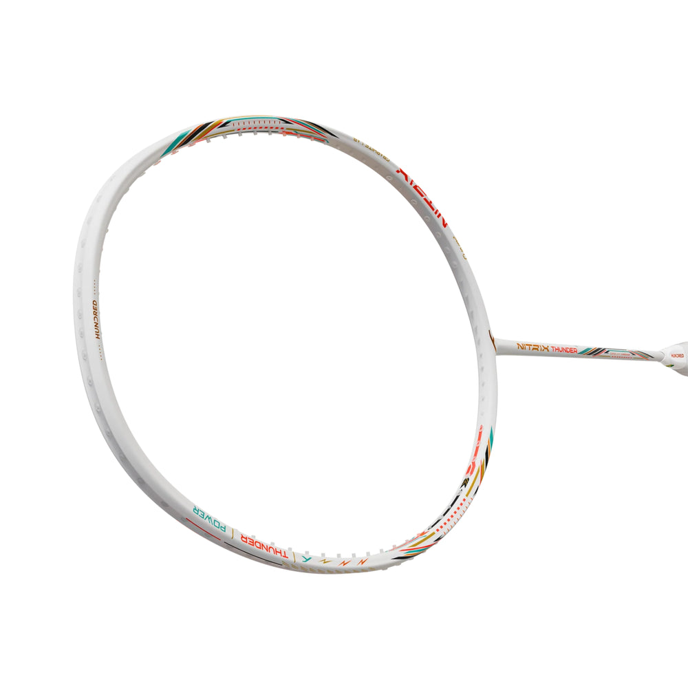 HUNDRED Nitrix Thunder Unstrung Badminton Racquet | Head-Heavy Power Frame with Superlight Carbon Fibre | Attack Series - Best Price online Prokicksports.com