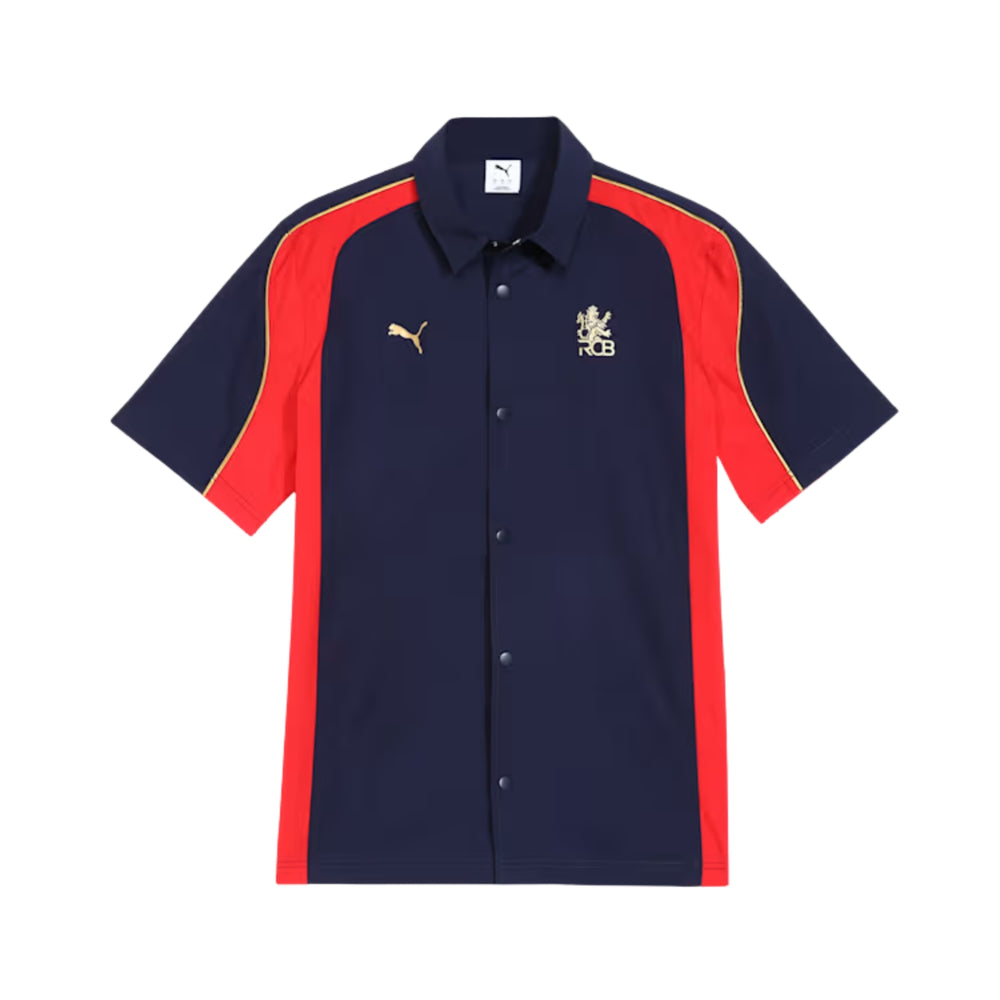 PUMA x RCB Woven Polo T-Shirt for Men | Premium Woven Fabric with Classic Collar, Button Placket & Official RCB Branding for Smart Casual Style - Best Price online Prokicksports.com