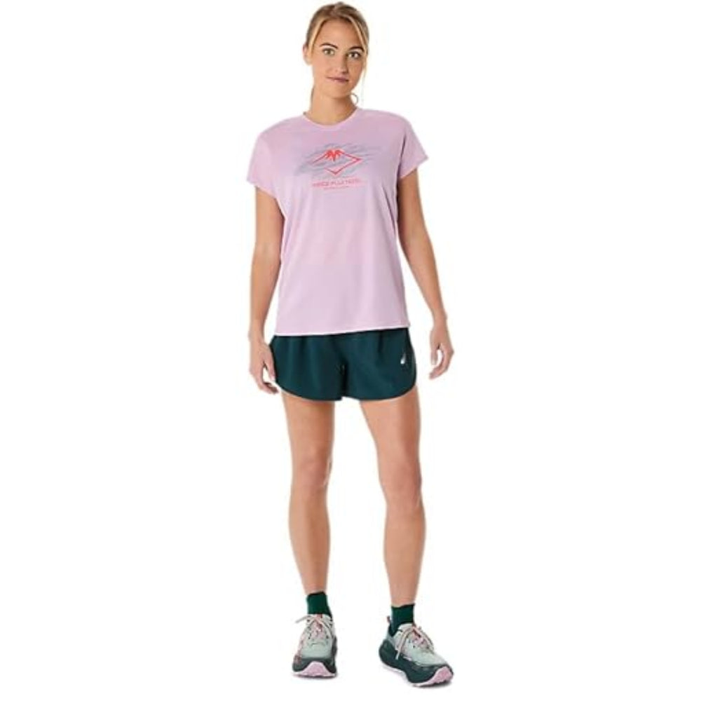 ASICS FUJITRAIL Logo SS Top for Women | Lightweight Quick-Dry Polyester T-Shirt with Breathable Fabric & Reflective Details for Trail Running - Best Price online Prokicksports.com