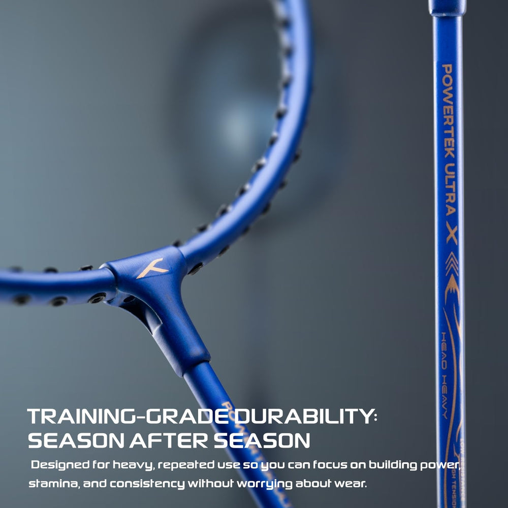 Hundred Powertek Ultra X Strung Badminton Set (2 Racquets) | Lightweight Aluminium Frame with Head-Heavy Balance, Full Cover | Beginner Friendly Combo Kit - Best Price online Prokicksports.com