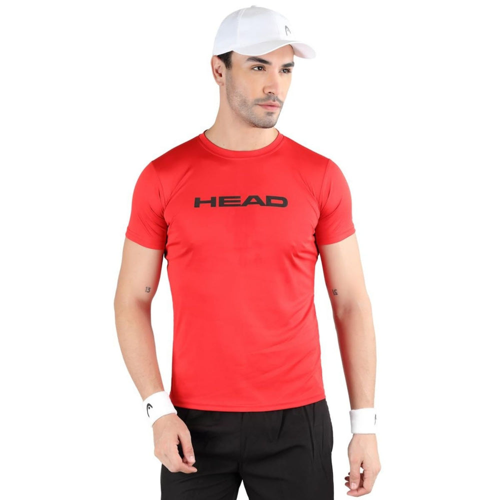 HEAD HCD Model Men's Round Neck T-Shirt – 100% Polyester | Moisture-Wicking, Lightweight Regular Fit | Crew Neck Design - Best Price online Prokicksports.com