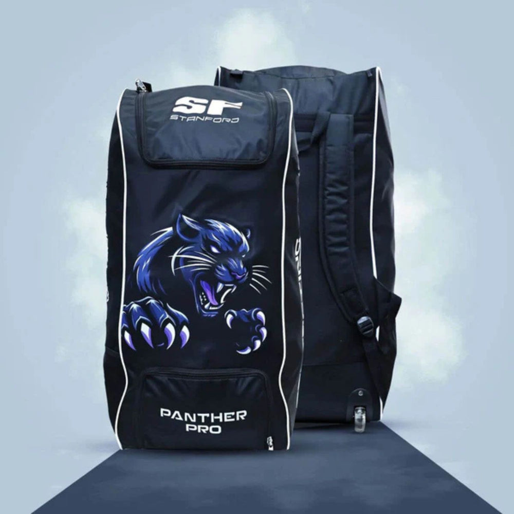 SF Panther Pro Cricket Duffle Bag Wheelie - Black | Premium Wheeled Kit Bag for Cricketers | Spacious, Durable & Stylish Travel Cricket Gear Storage - Best Price online Prokicksports.com