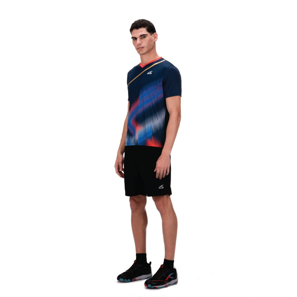 Hundred HBTS-5M266 V-Neck Badminton T-Shirt – Men Quick Dry Lightweight Sports Tee for Badminton, Training & Fitness - Best Price online Prokicksports.com