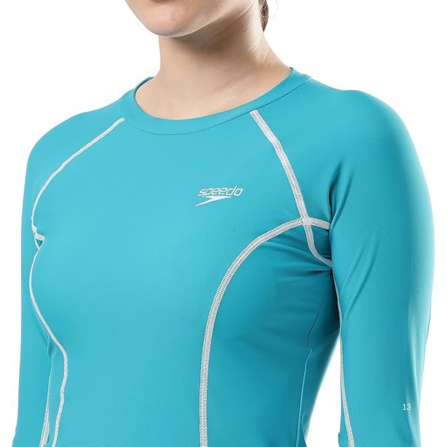 Speedo Women’s Long Sleeve Suntop – Solid Design | UPF 40+ UV Protection, Endurance®10 Chlorine-Resistant Fabric & Crew Neck - Best Price online Prokicksports.com