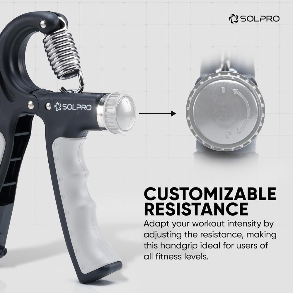 Solpro SHG-046 Velgrip Adjustable Hand Grip Strengthener – 5-60kg Resistance, Mechanical Counter, Forearm & Finger Exerciser for Men & Women, Home & Gym Use - Best Price online Prokicksports.com