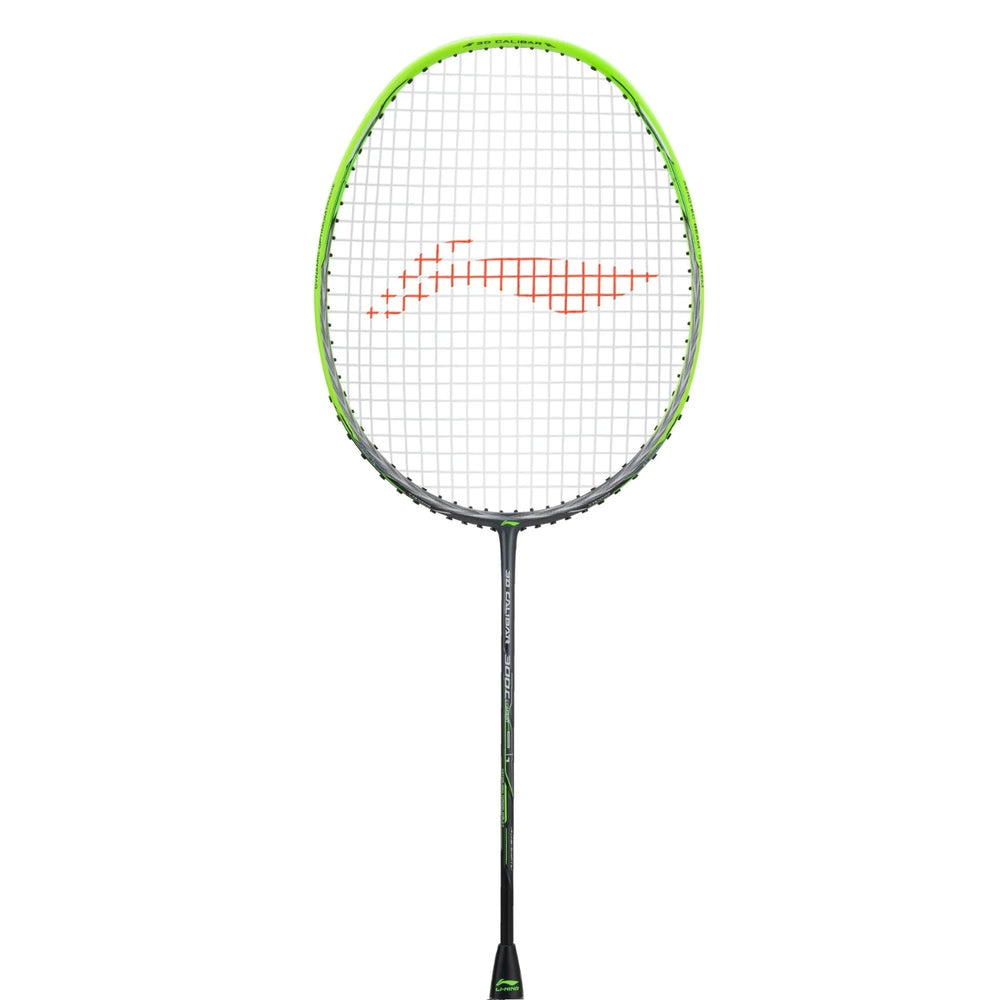 Li-Ning 3D Calibar 300 Combat Unstrung Badminton Racquet, Dark Grey/Green - Best Price online Prokicksports.com