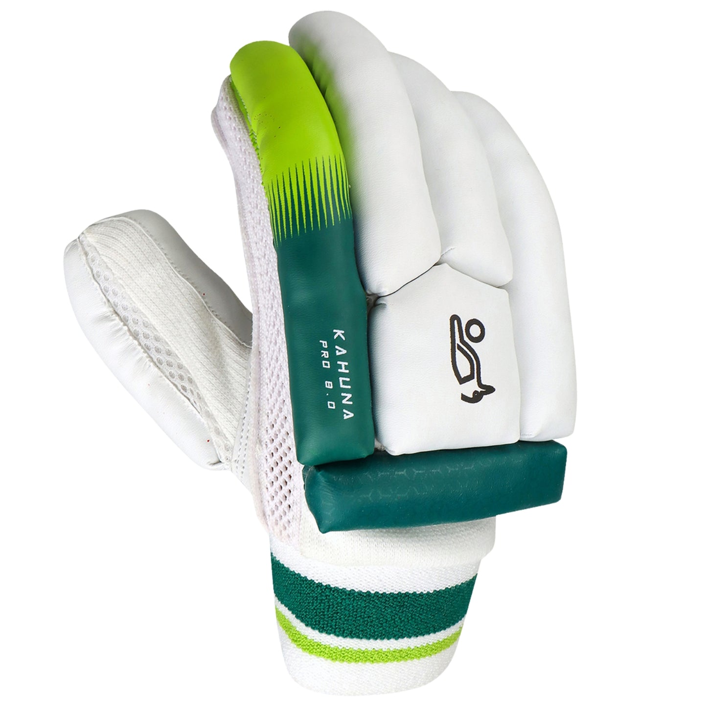 Kookaburra Kahuna Pro 8.0 Batting Gloves – Left Hand | Lightweight Cricket Gloves for Comfort & Protection | White/Green - Best Price online Prokicksports.com