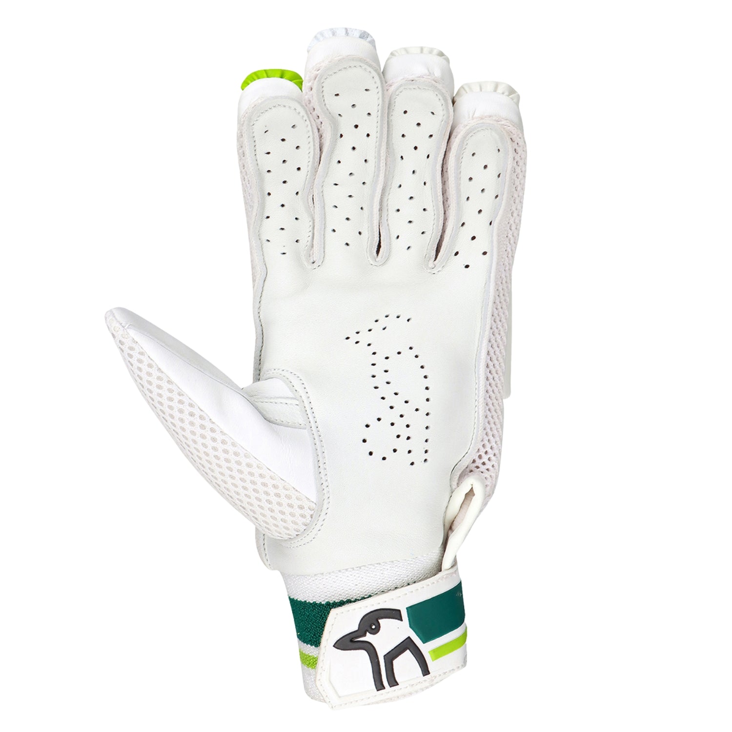 Kookaburra Kahuna Pro 3.0 Batting Gloves – Left Hand | High-Performance Protection | White/Green – Adult Cricket Gloves - Best Price online Prokicksports.com