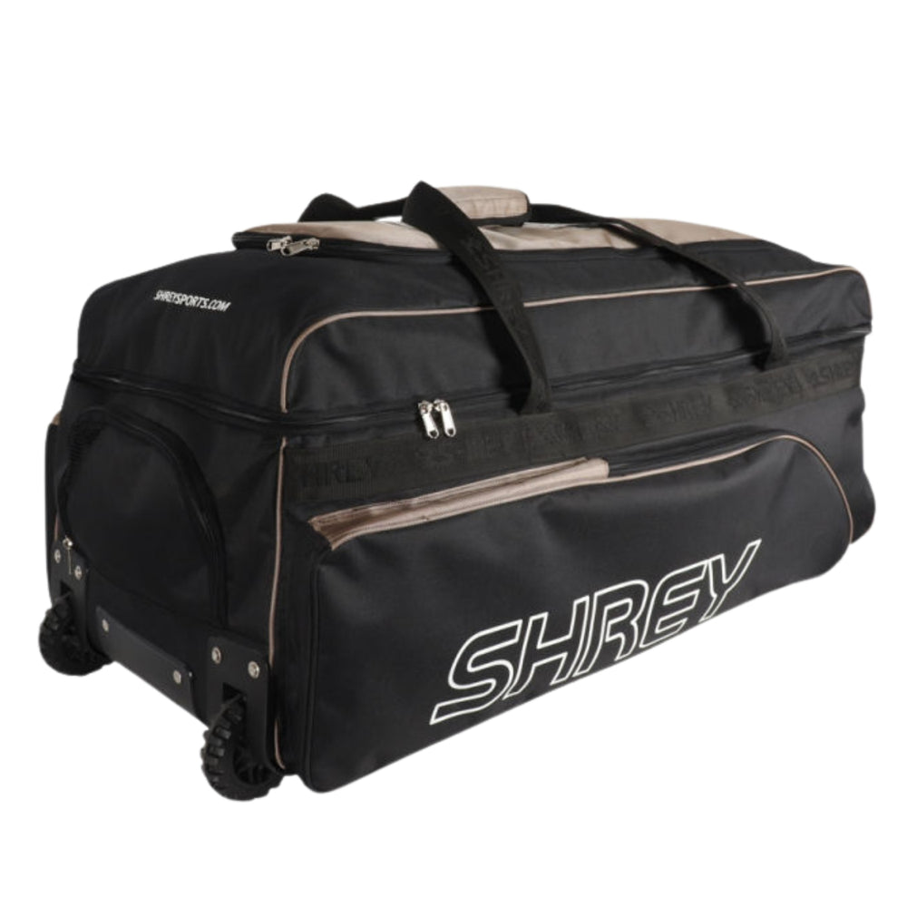 Shrey Match Cricket Wheelie Cricket Kitbag, Black/Gold - Best Price online Prokicksports.com