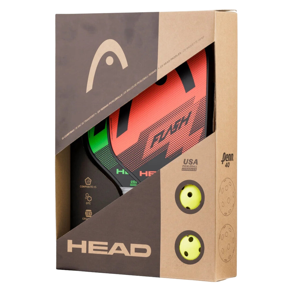 Head Pickle Ball Pack - Flash (2 Paddles+2 Pickleballs+1 Carry Bag) - Best Price online Prokicksports.com