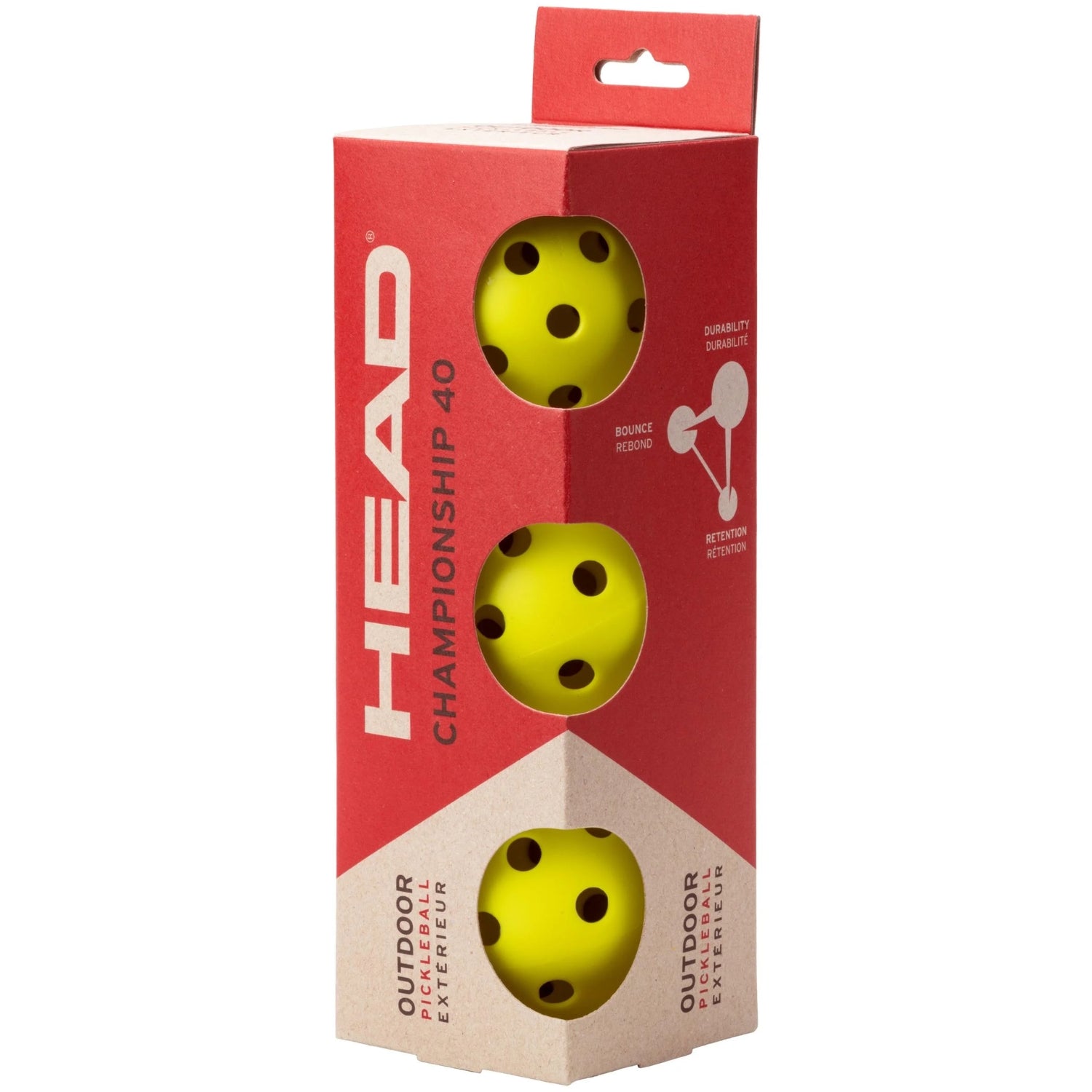 Head Championship 40 Outdoor Pickle Ball, Pack of 3 - Best Price online Prokicksports.com