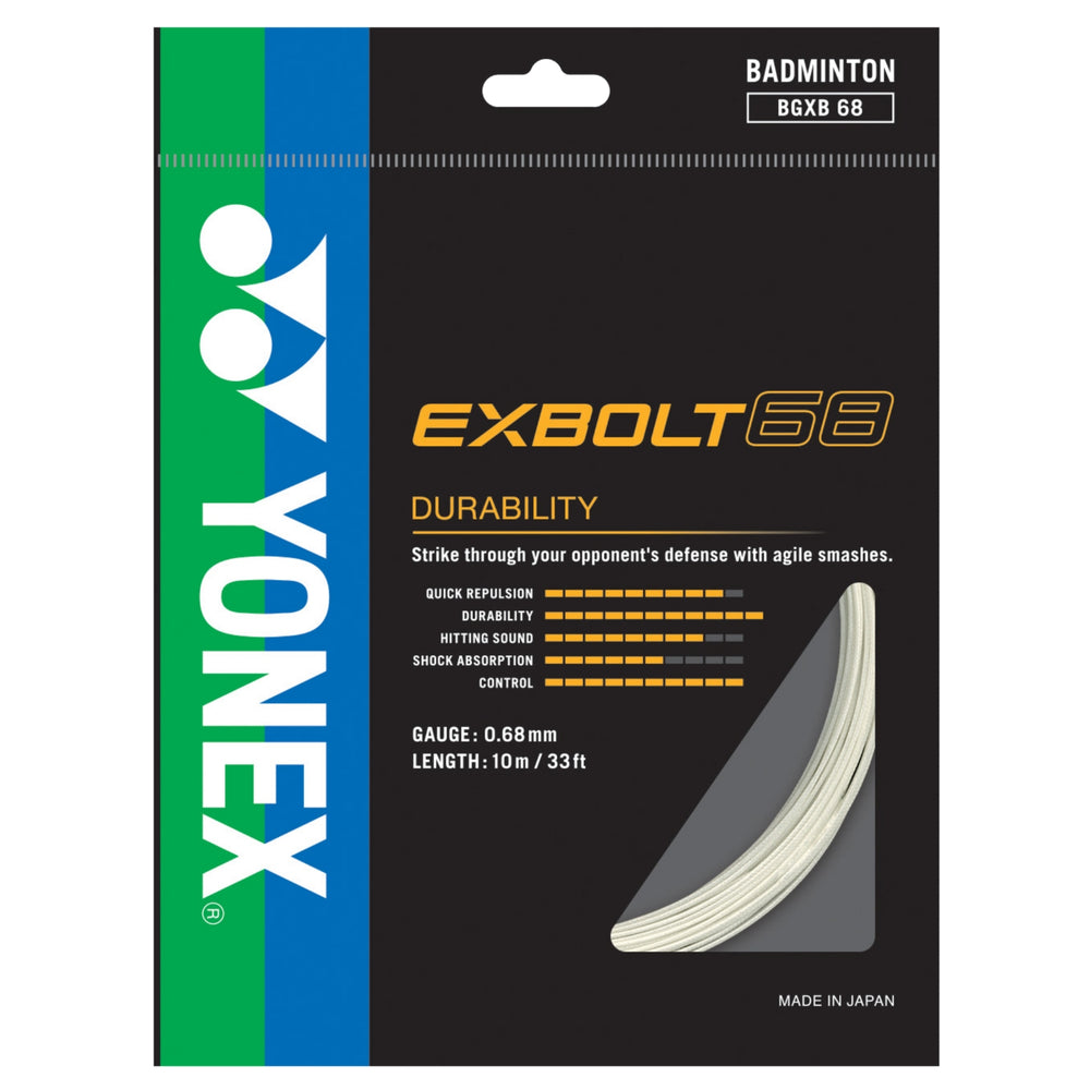 Yonex Exbolt 68 Badminton String – High Repulsion Power, Quick Response, Durable & Control-Oriented String for Advanced Players - Best Price online Prokicksports.com