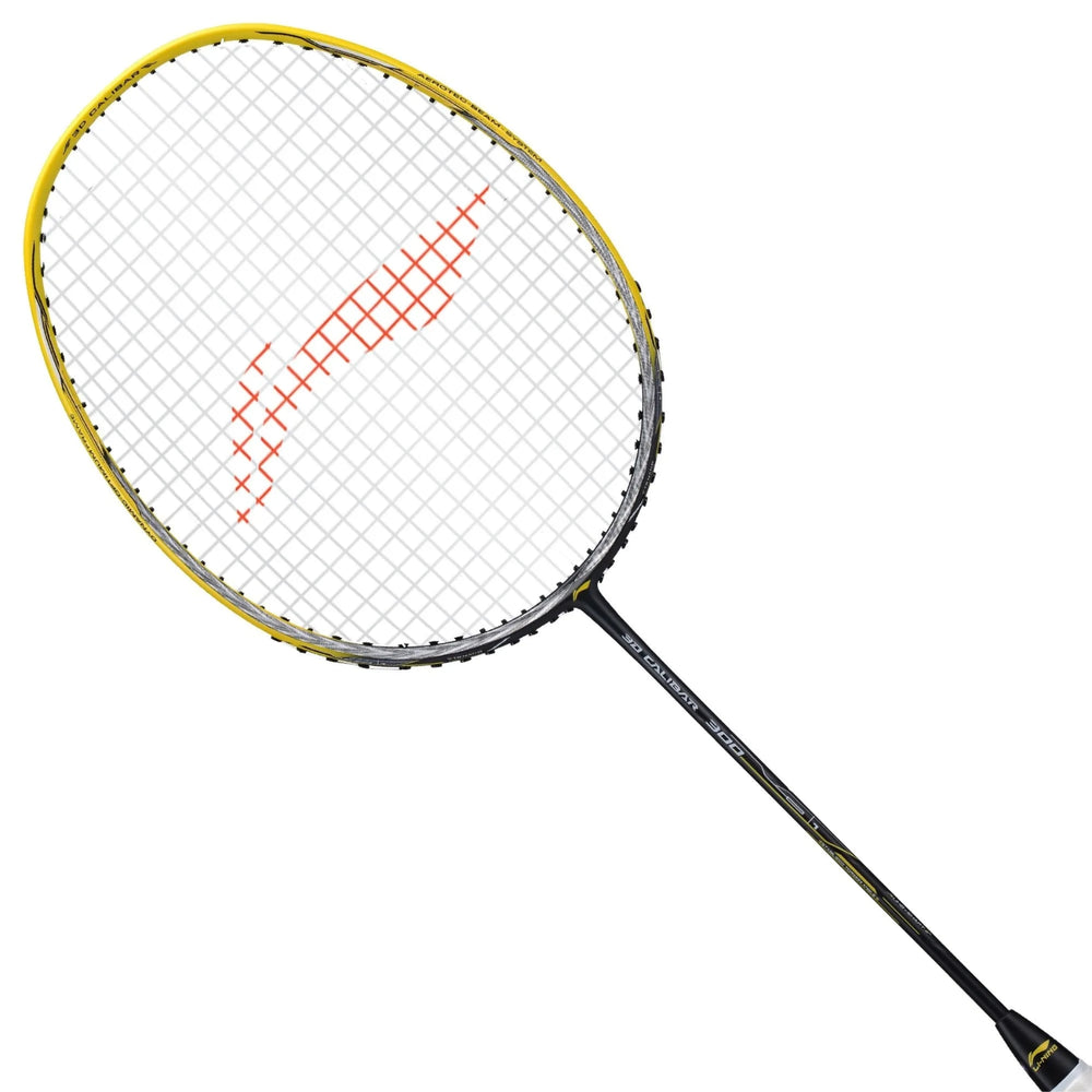 Li-Ning 3D Calibar 300 Badminton Racquet (G6) | 83g Ultra-Light Frame | Unstrung | Yellow/Grey | High Modulus Carbon Fiber | Power & Control Performance - Best Price online Prokicksports.com