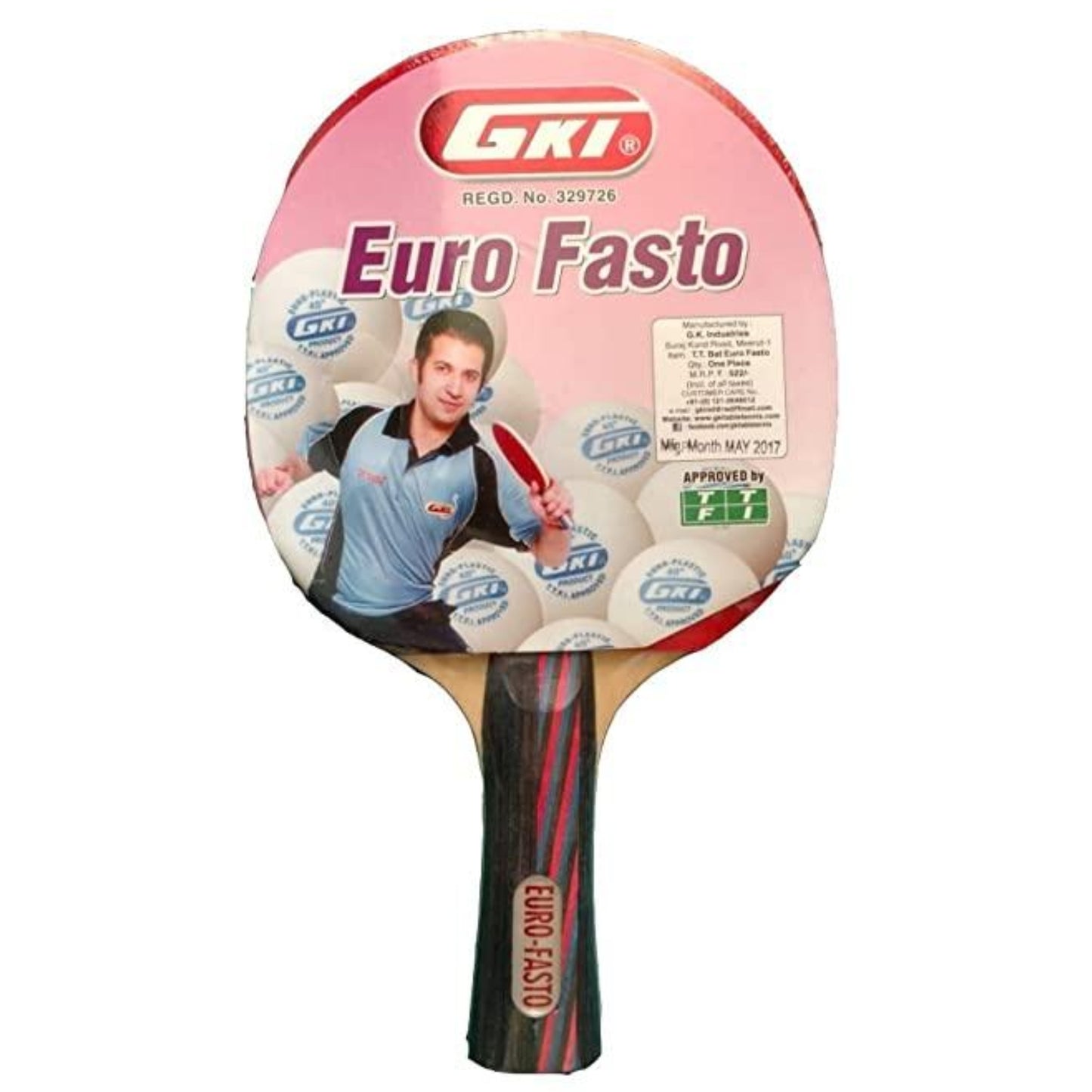 GKI Euro Fasto Table Tennis Racquet - Best Price online Prokicksports.com
