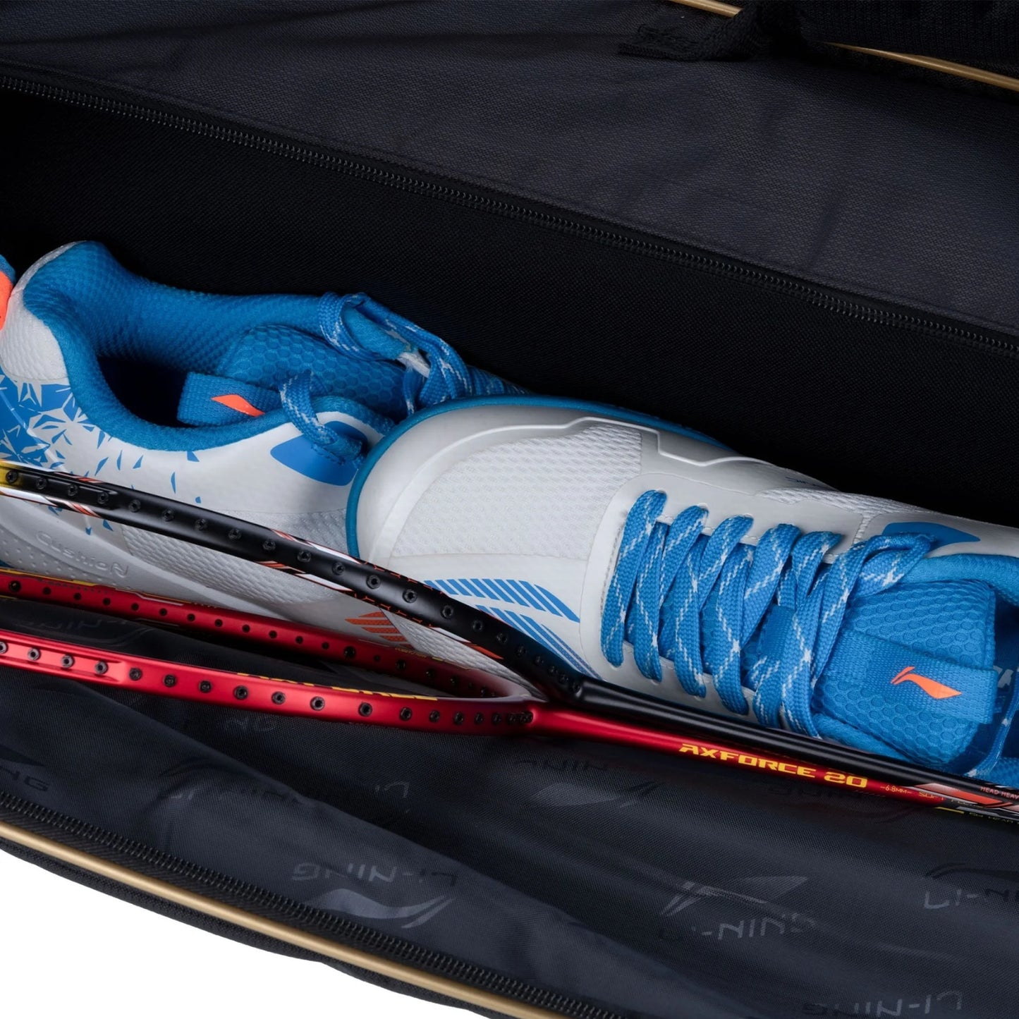 Li-Ning Triple Zipper Polyester Stripe Badminton Kit Bag - Best Price online Prokicksports.com