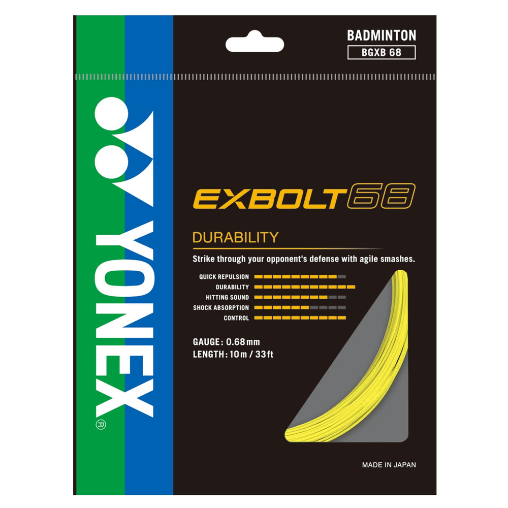 Yonex Exbolt 68 Badminton String – High Repulsion Power, Quick Response, Durable & Control-Oriented String for Advanced Players - Best Price online Prokicksports.com