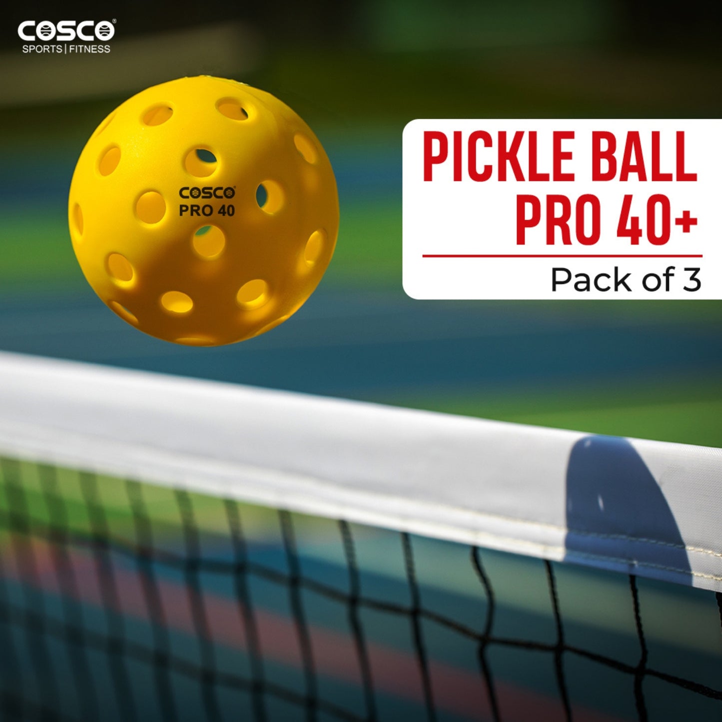 Cosco Pro 40 Outdoor Pickle Ball, Pack of 3 - Best Price online Prokicksports.com
