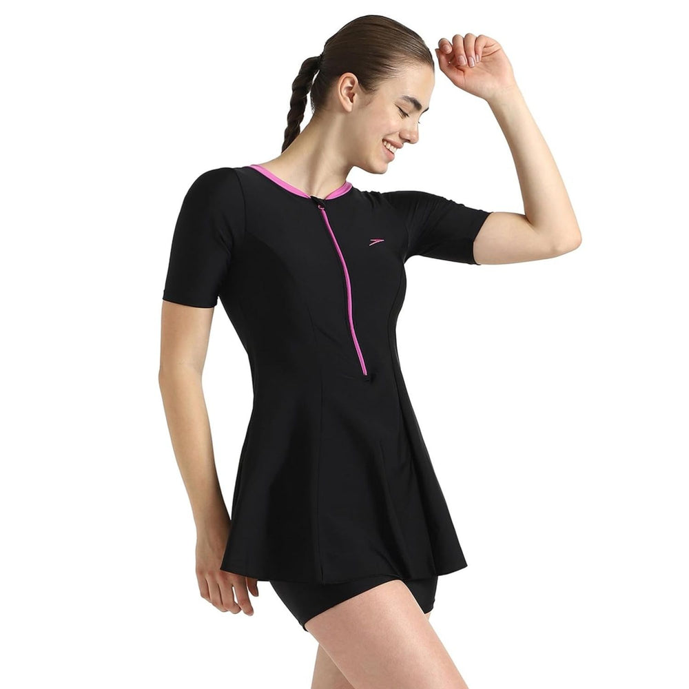 Speedo Women’s Endurance10 Closedback Sleeved Swimdress With Boyleg – Chlorine‑Resistant UPF 40+ Modest Swimwear - Best Price online Prokicksports.com