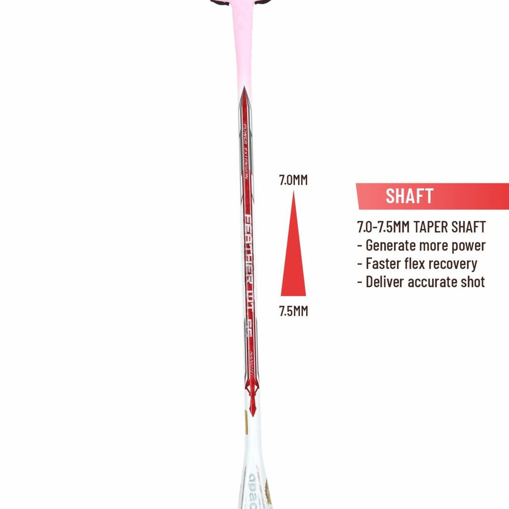 Apacs Feather Weight 55 Unstrung Badminton Racquet | Ultra-Light 58g Frame | High Modulus Graphite | Powerful Smash Control | Advanced Speed Racquet