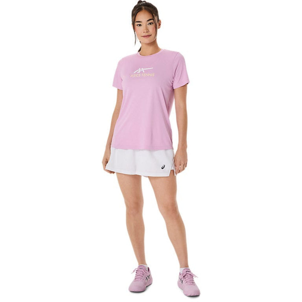 ASICS Women Court Tennis Graphic Tee | Lightweight Breathable Polyester T-Shirt with Moisture-Wicking Comfort & Tennis-Inspired Graphic Design - Best Price online Prokicksports.com