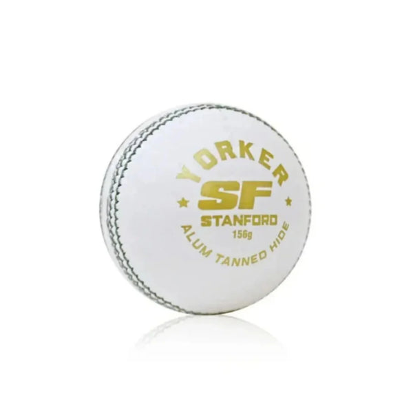 SF Yorker KSCA Cricket Leather Ball White | 1 Piece Match Ball