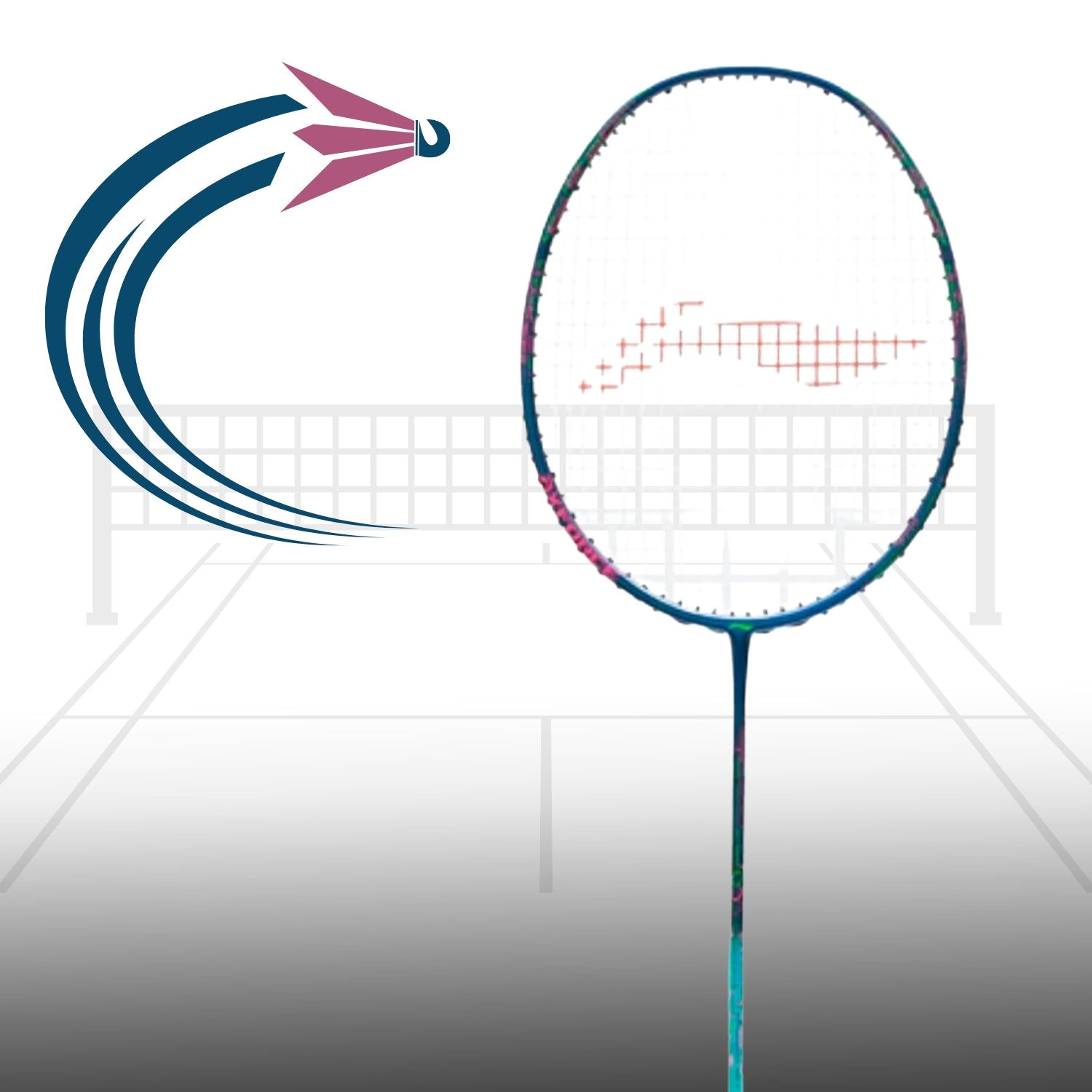 Li-Ning Axforce 50 Unstrung Badminton Racquet, 4U5 – Navy/Blue