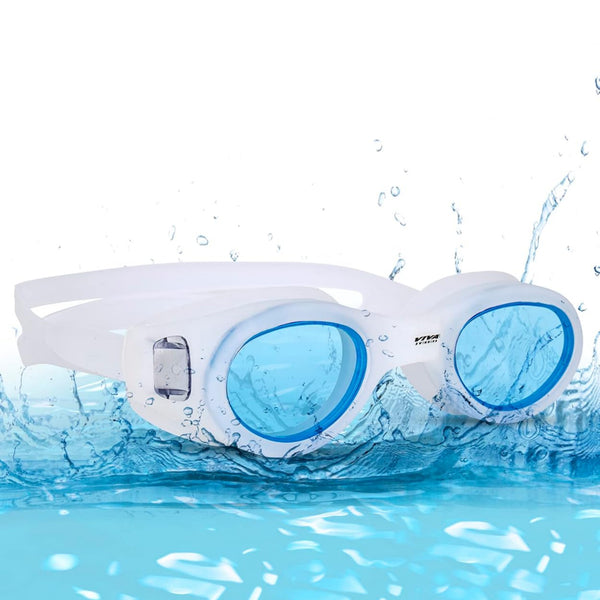Viva Swimming Goggle – Clear White | Clear Vision Goggles with Anti-Fog Lens & Comfortable Fit