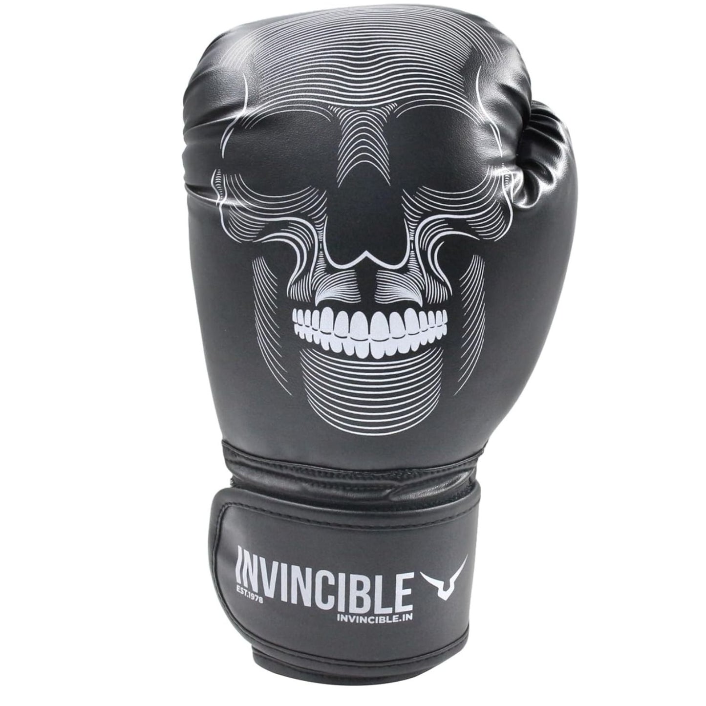Invincible Skull Boxing Gloves | Premium Synthetic Leather | MMA, Training, Heavy Bag | Hook & Loop Closure - Men & Women - Best Price online Prokicksports.com