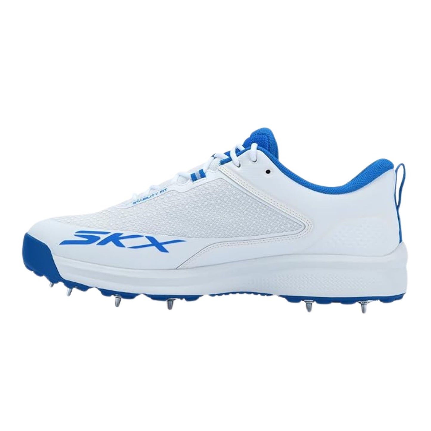 Skechers Cricket Elite Men’s Metal Spike Shoes – White/Light Blue | Pro-Level Cricket Shoes with Superior Traction & Comfort - Best Price online Prokicksports.com