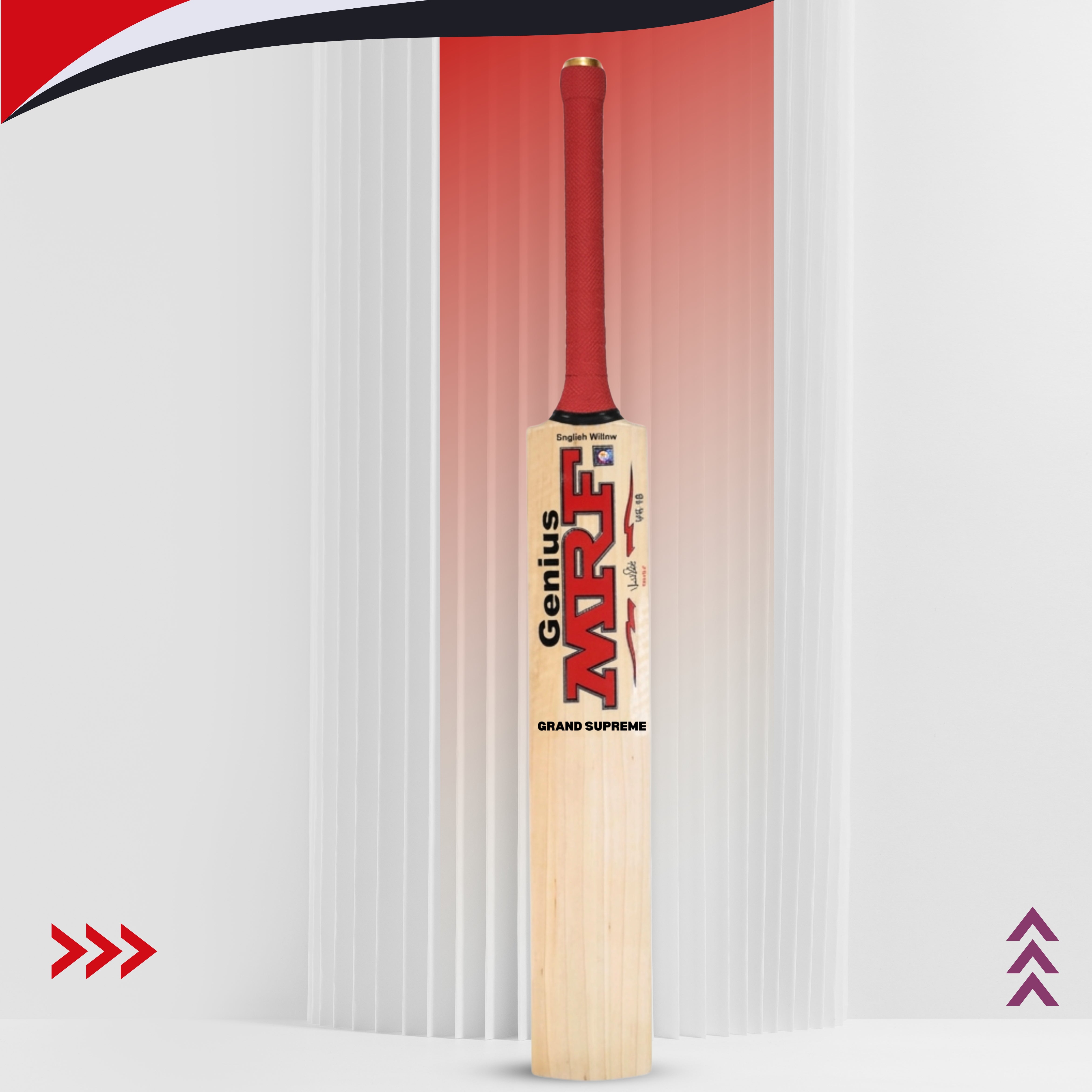MRF Genius Grand Supreme English Willow Cricket Bat, Short Handle