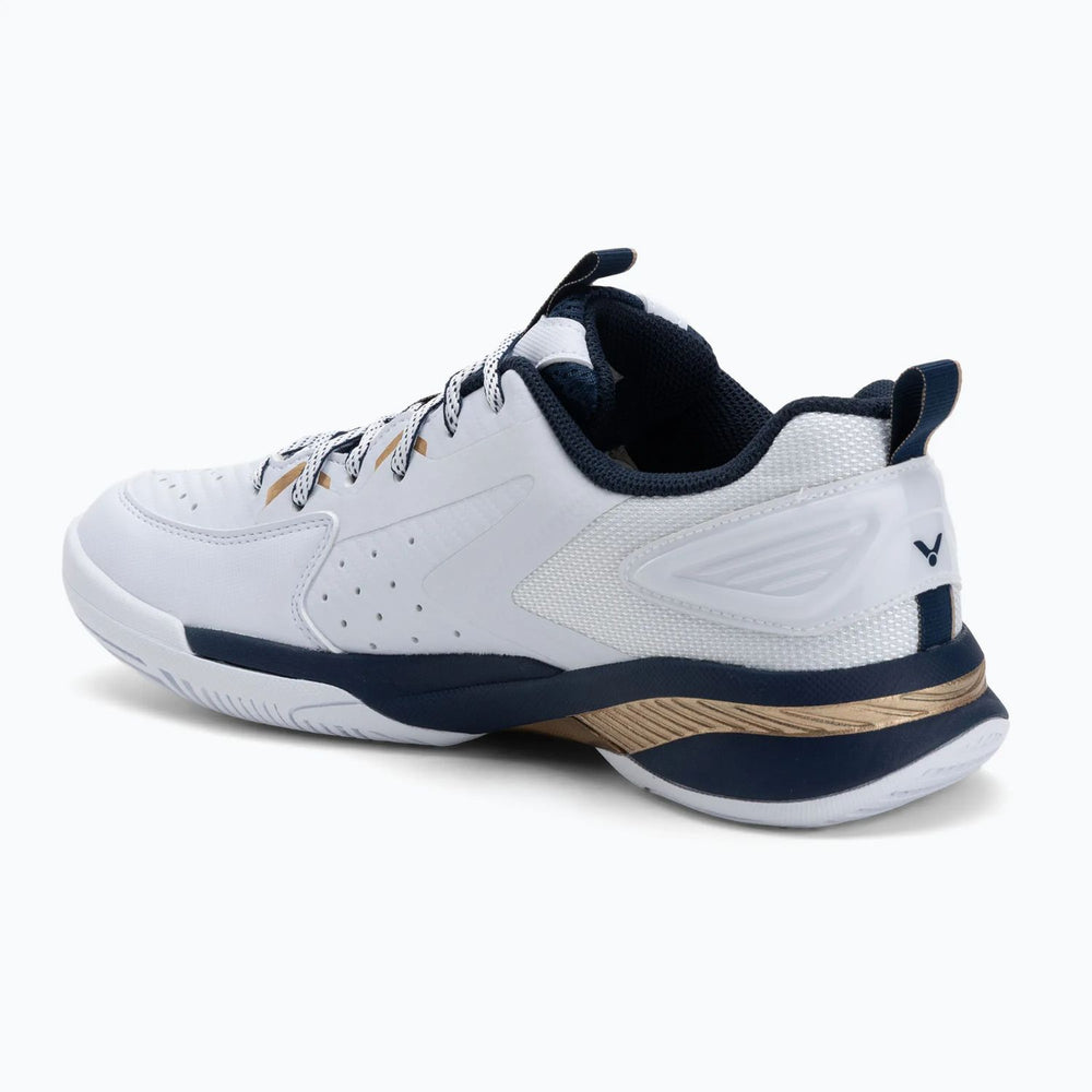 Victor A970TD-IN-AX Badminton Shoes – Bright White/Light Gold | Lightweight & High-Grip Court Performance - Best Price online Prokicksports.com