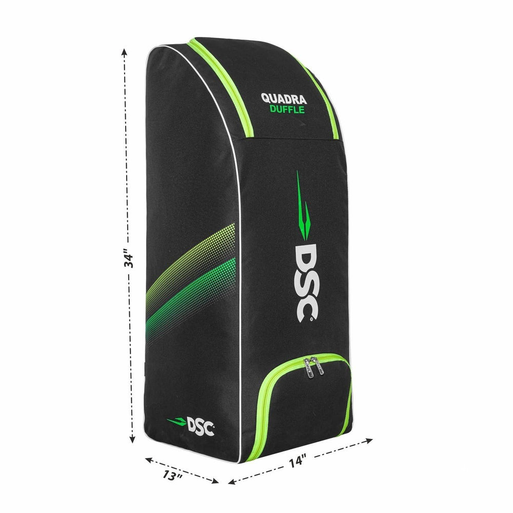 DSC Quadra Duffle Cricket Kit Bag – Black/F Yellow, Premium Duffle Style Cricket Gear Bag with Large Capacity & Durable Polyester Fabric - Best Price online Prokicksports.com