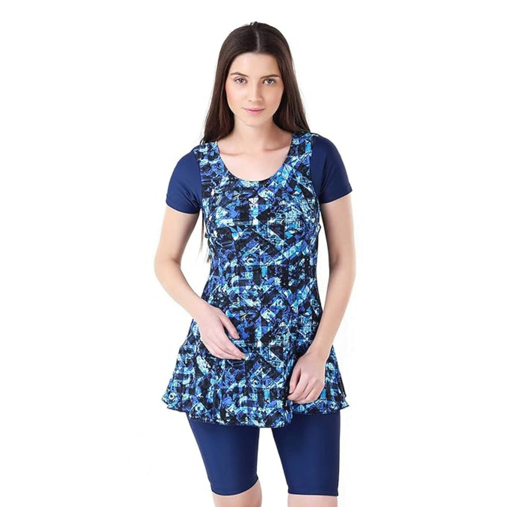 TYR Makai Women’s Frocksuit – Blue/Black | Stylish One-Piece Swimsuit with Comfortable Fit & Chlorine Resistance - Best Price online Prokicksports.com