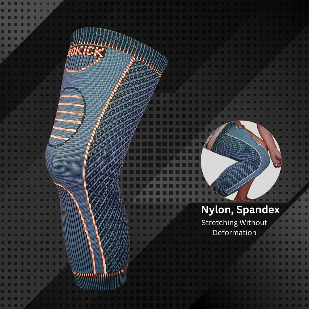 Prokick Stride Long Compression Knee Sleeves, Single Piece - Best Price online Prokicksports.com