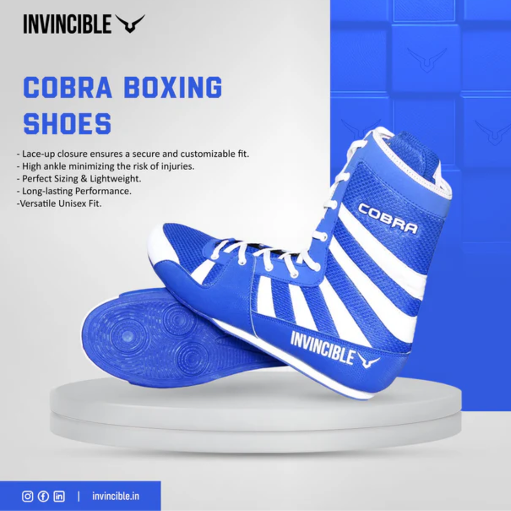 Invincible Cobra Boxing Shoes | Lightweight High-Top Design | Superior Grip & Ankle Support | Professional Boxing Footwear - Best Price online Prokicksports.com