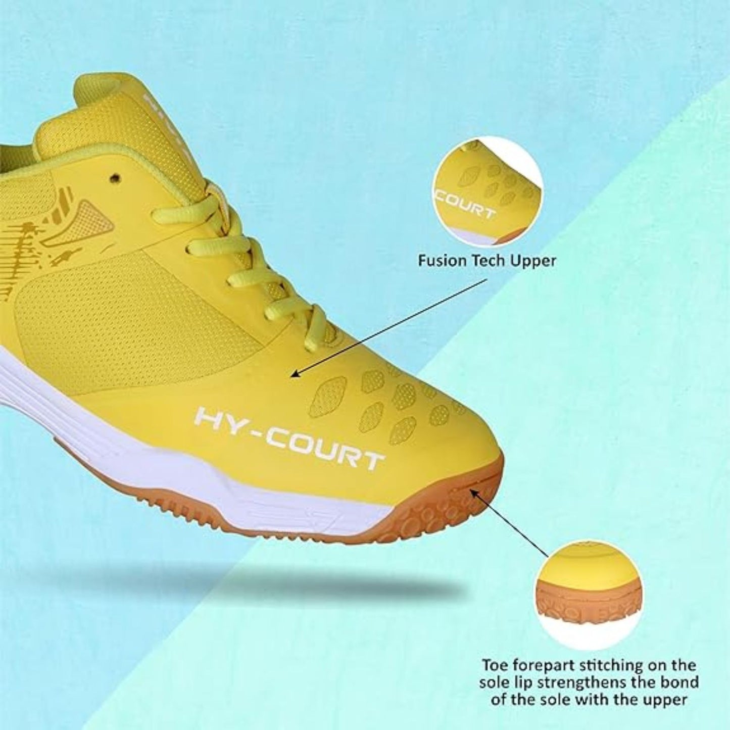 Nivia HY-Court 2.1 Badminton Shoes for Men | Non-Marking Sole | Cushioned Insole | Breathable Mesh | Lightweight Design - Best Price online Prokicksports.com