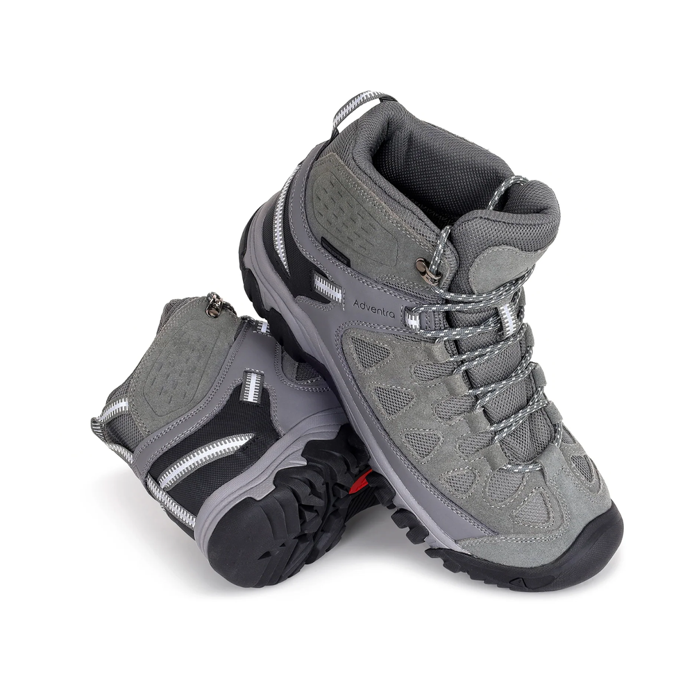 Waterproof Mid Ankle Hiking Shoes with Suede Upper (ET1113) | Synthetic Suede, EVA Cushioned Midsole, Deep-Lug Anti-Skid Outsole, Reflective Tape, All Season