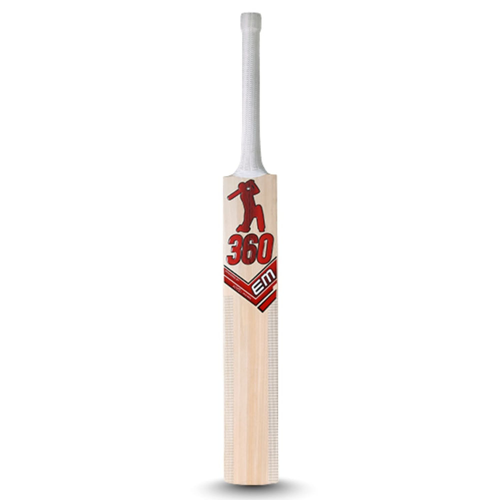 EM 360 Bold Kashmir Willow Cricket Bat – AB de Villiers 360 Range Grade‑1 Kashmir Willow Power Bat for Leather & Hard Tennis Ball - Best Price online Prokicksports.com