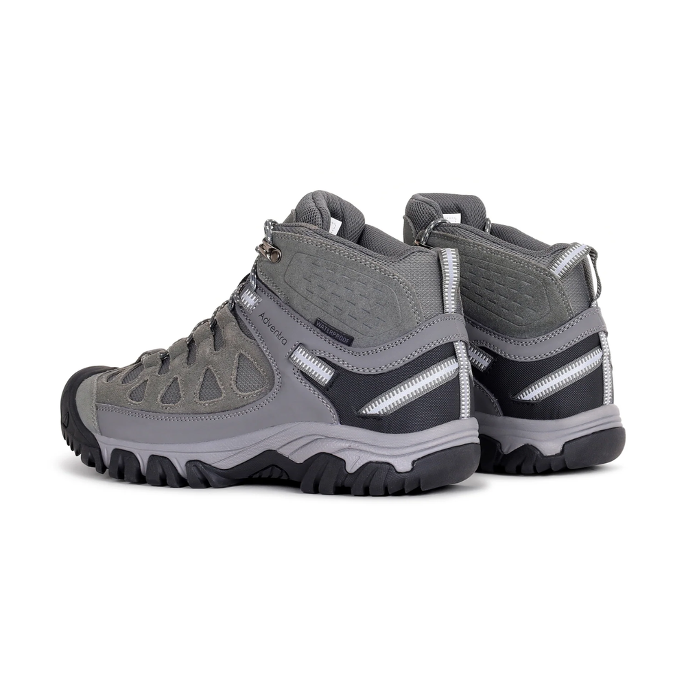 Waterproof Mid Ankle Hiking Shoes with Suede Upper (ET1113) | Synthetic Suede, EVA Cushioned Midsole, Deep-Lug Anti-Skid Outsole, Reflective Tape, All Season